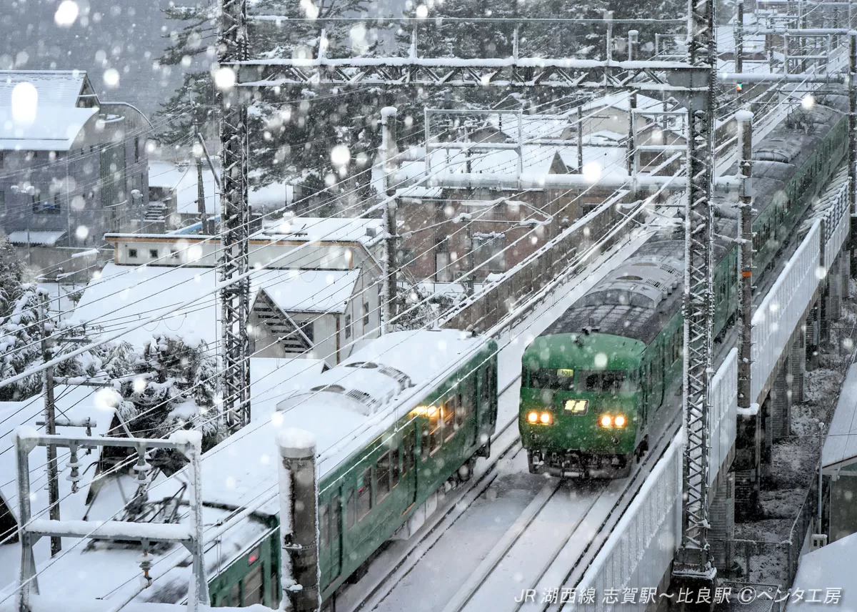 JR湖西線・比良駅〜志賀駅 鉄道写真の撮影スポット