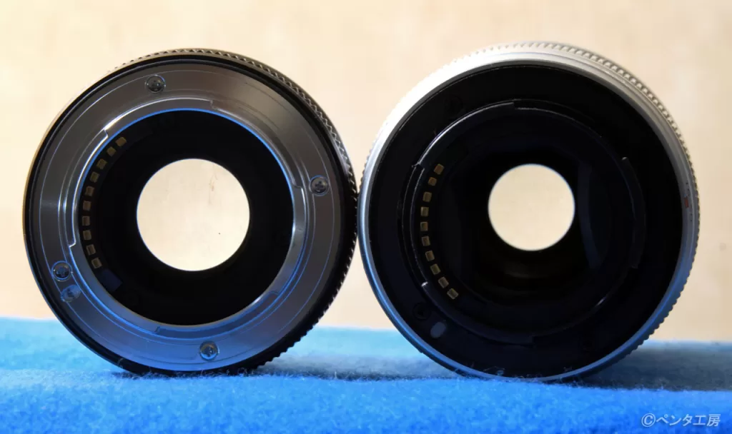 Fujifilmの「XC16-50mmF3.5-5.6 OIS」（右）と「XF50MMF2 R WR」